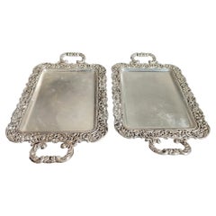 Pair of Trays in Sterling Silver