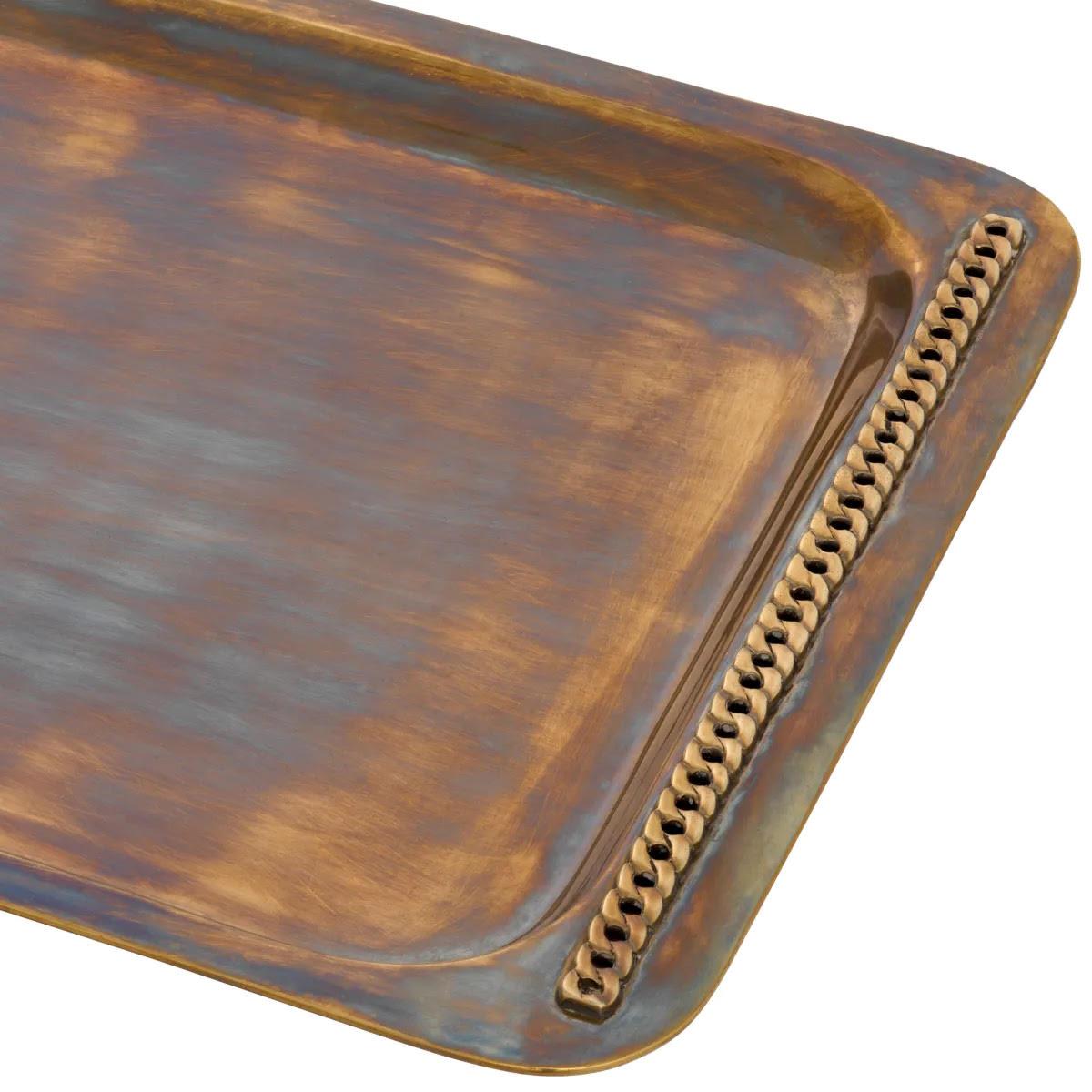 Paar Tabletts, patiniertes Messing-Finish, fachmännisch gefertigt. (Französisch) im Angebot