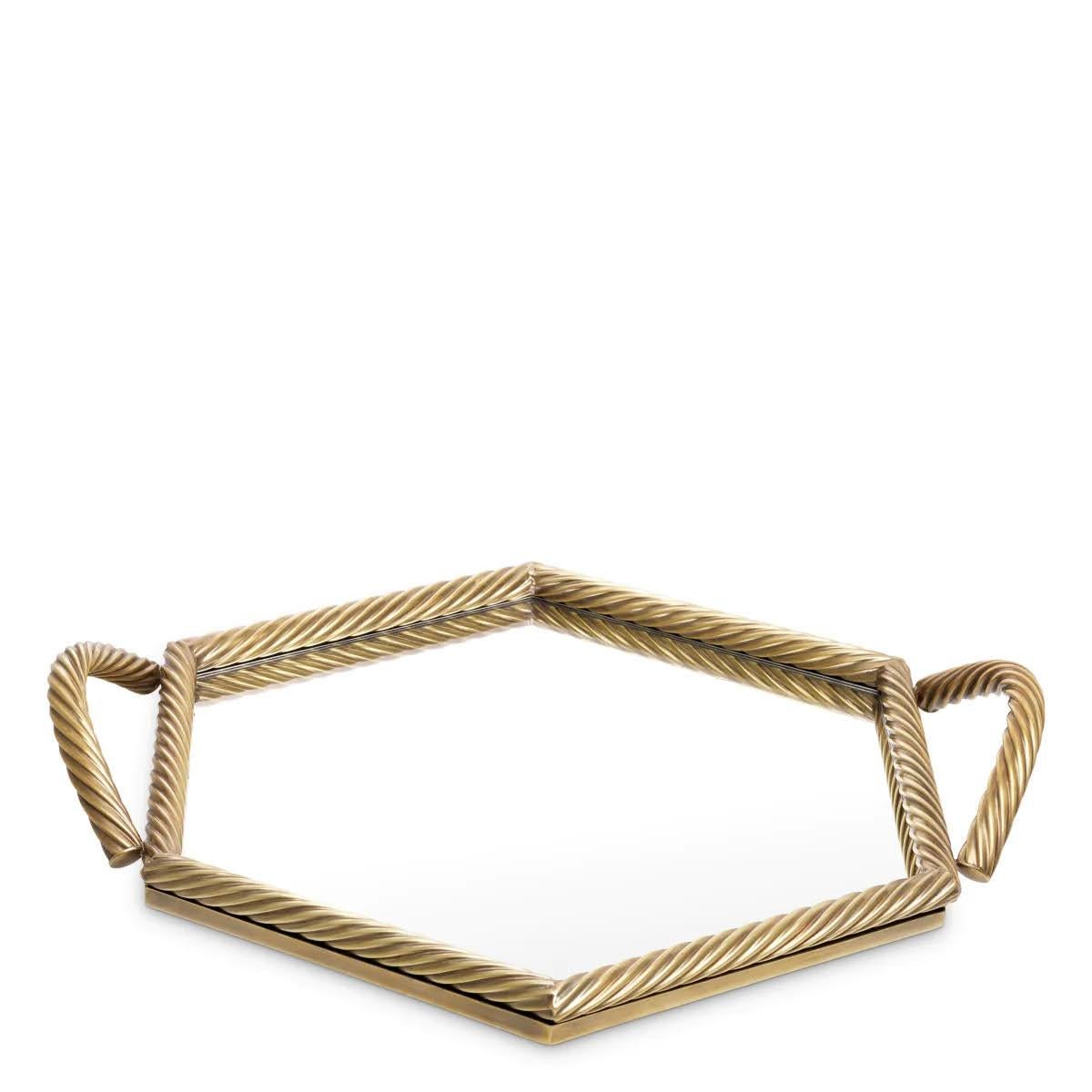 Paar Tabletts, Vintage-Messing-Finish, viel mehr als nur ein dekoratives Element. (Moderne) im Angebot