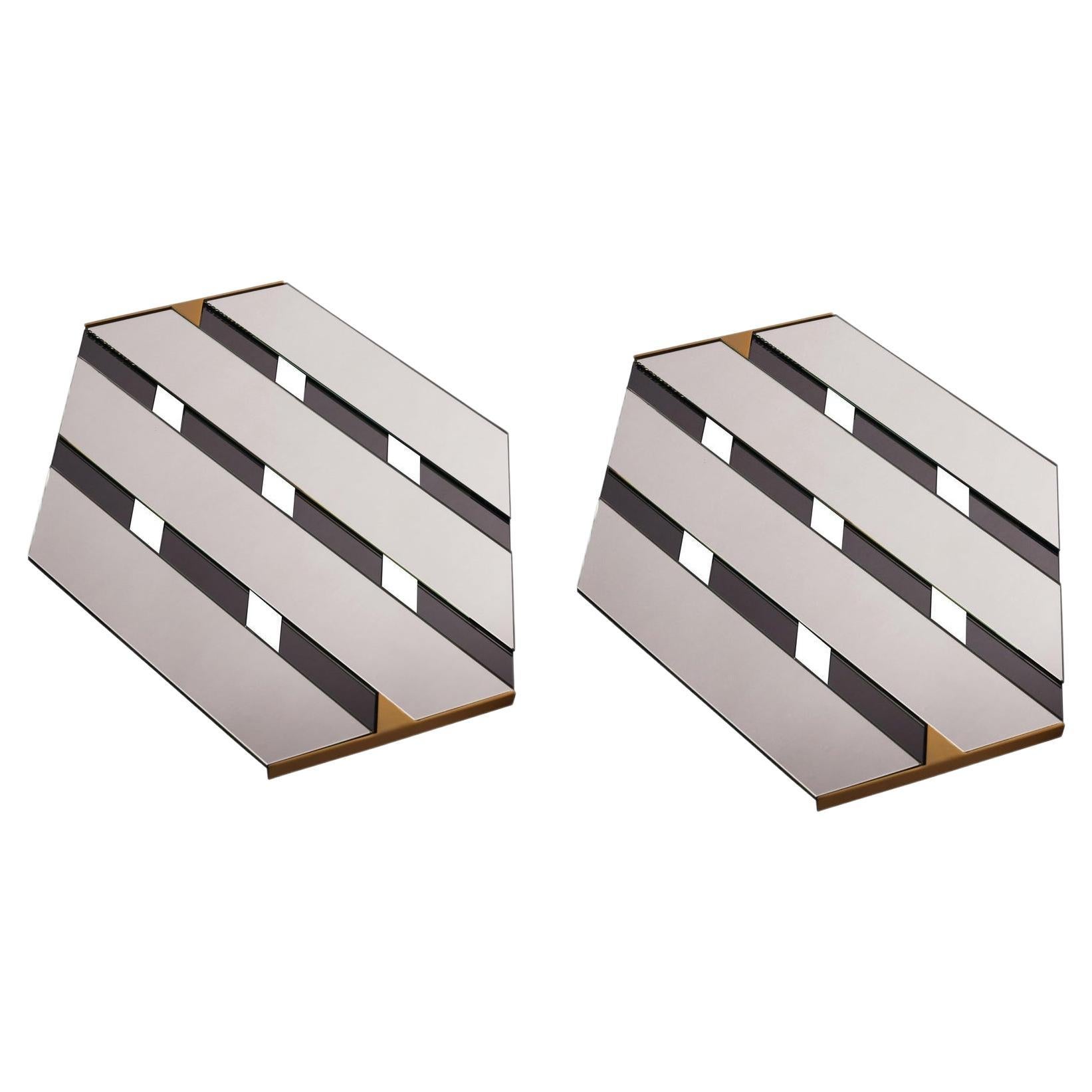Pair of Tresse Mirrors by Mason Editions