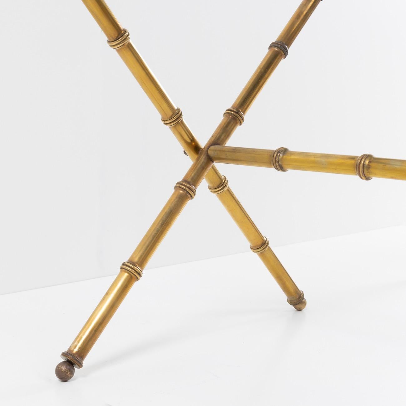 French Pair of Trestles Decorated with Faux-Bamboo in Copper