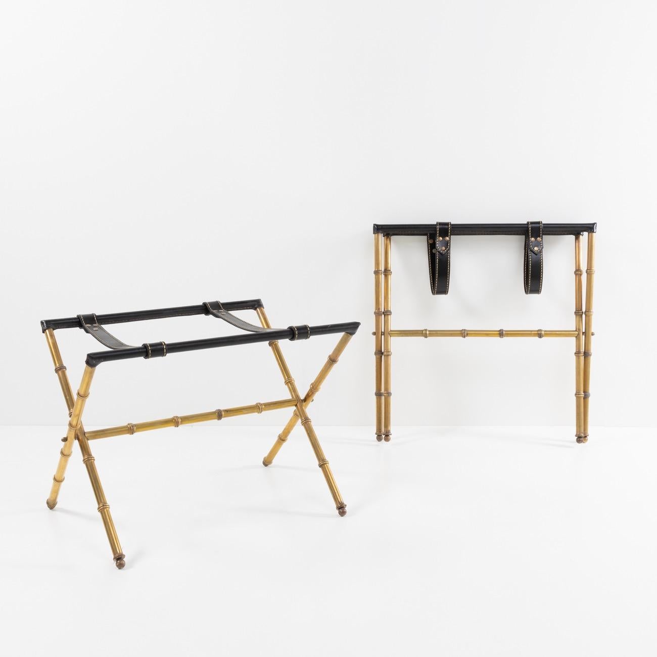 Pair of Trestles Decorated with Faux-Bamboo in Copper 1