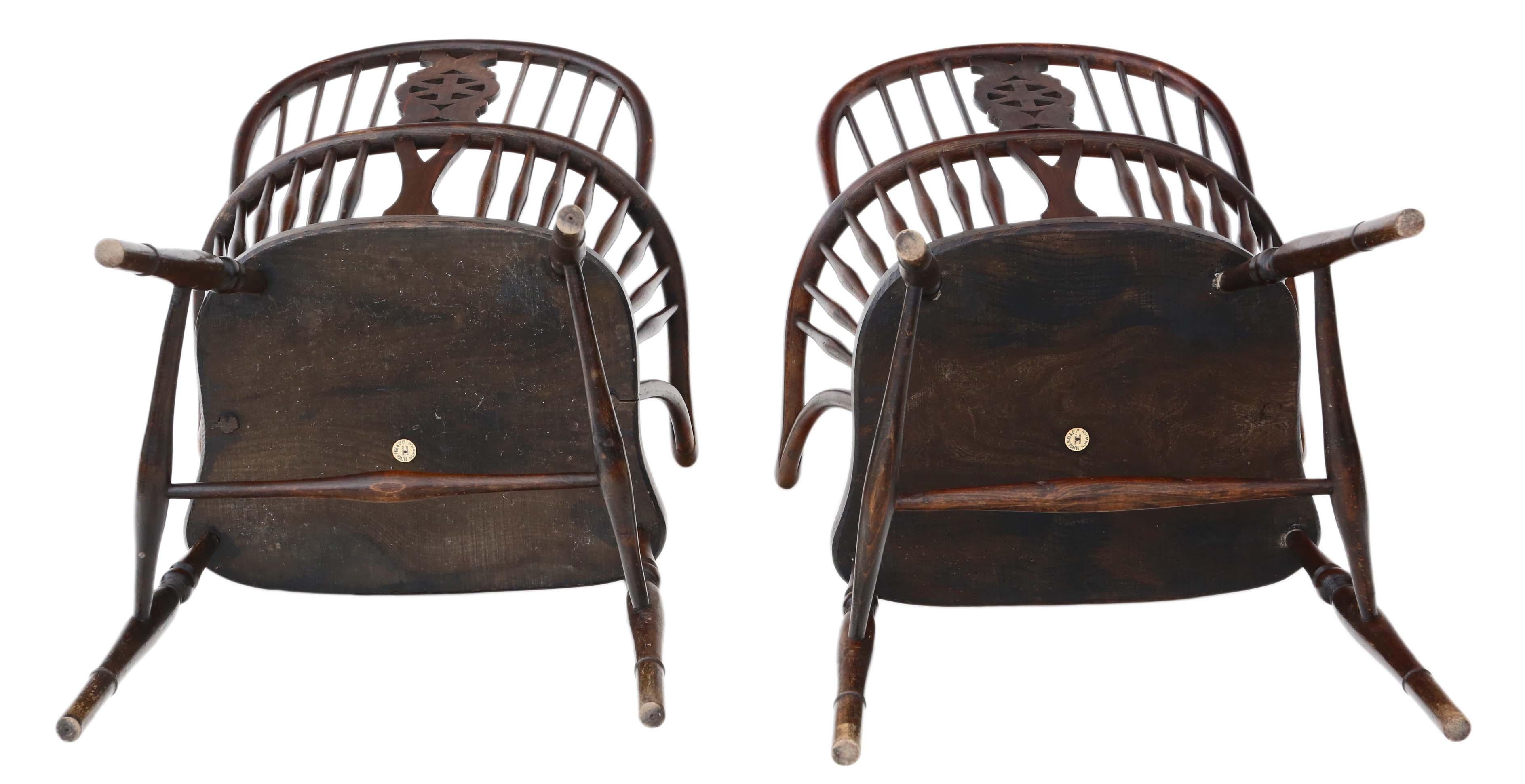 Pair of Trevor Page Ash and Elm Windsor Armchairs 4