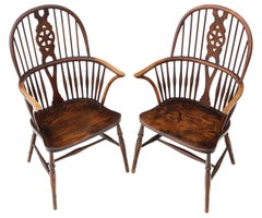 Pair of Trevor Page Ash and Elm Windsor Armchairs