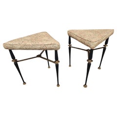 Pair of Triangular Benches Brass & Iron Attributed to Robs Johns Gibbons C1955
