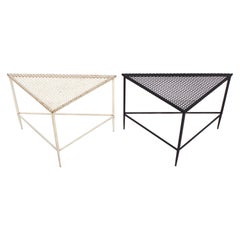 Pair of Triangular Mathieu Matégot Tables for Artimeta, 1950s