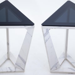 Pair of Triangular Modernist Side Tables