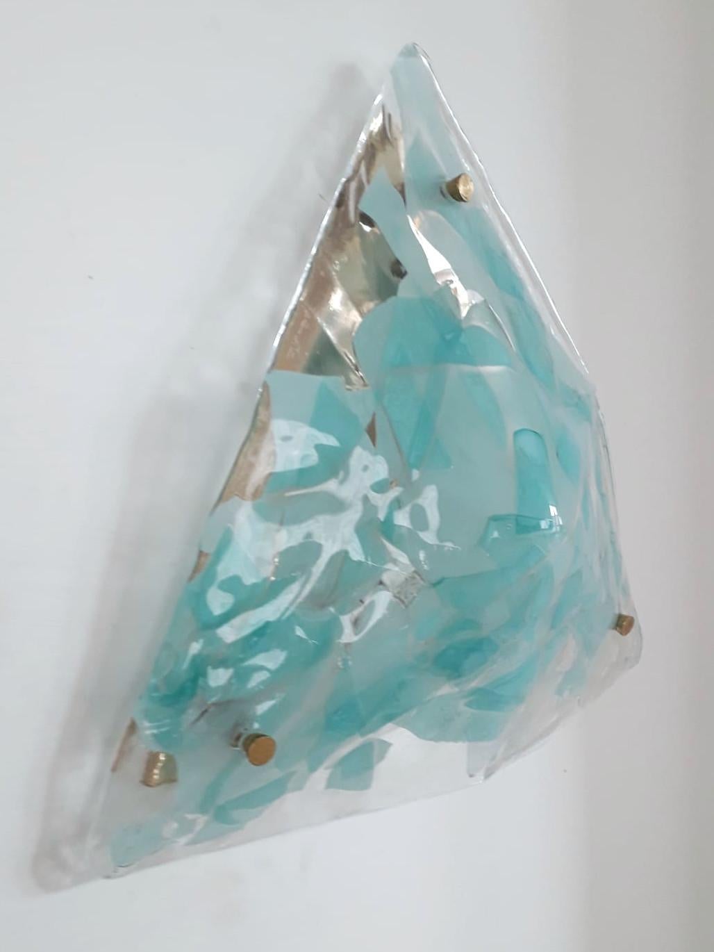Italian Pair of Triangular Sconces by La Murrina For Sale