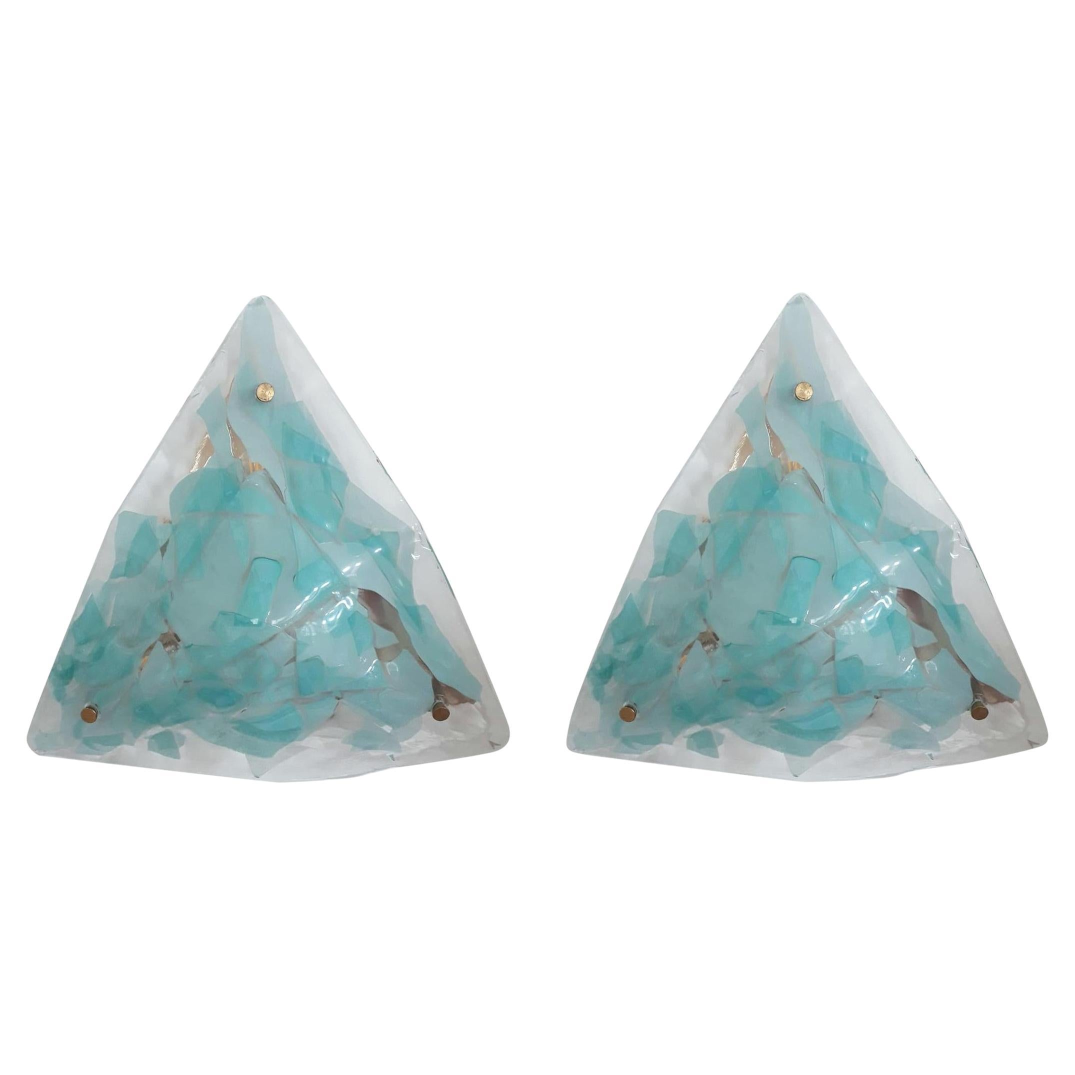 Pair of Triangular Sconces by La Murrina