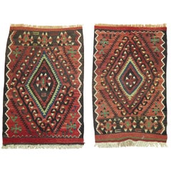 Pair of Tribal Persian Kilim Flat-Weave's