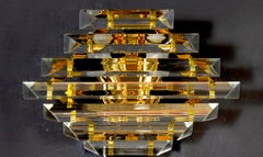 Coppia di appliques o sconsigliere contemporanee in vetro di Murano Triedi