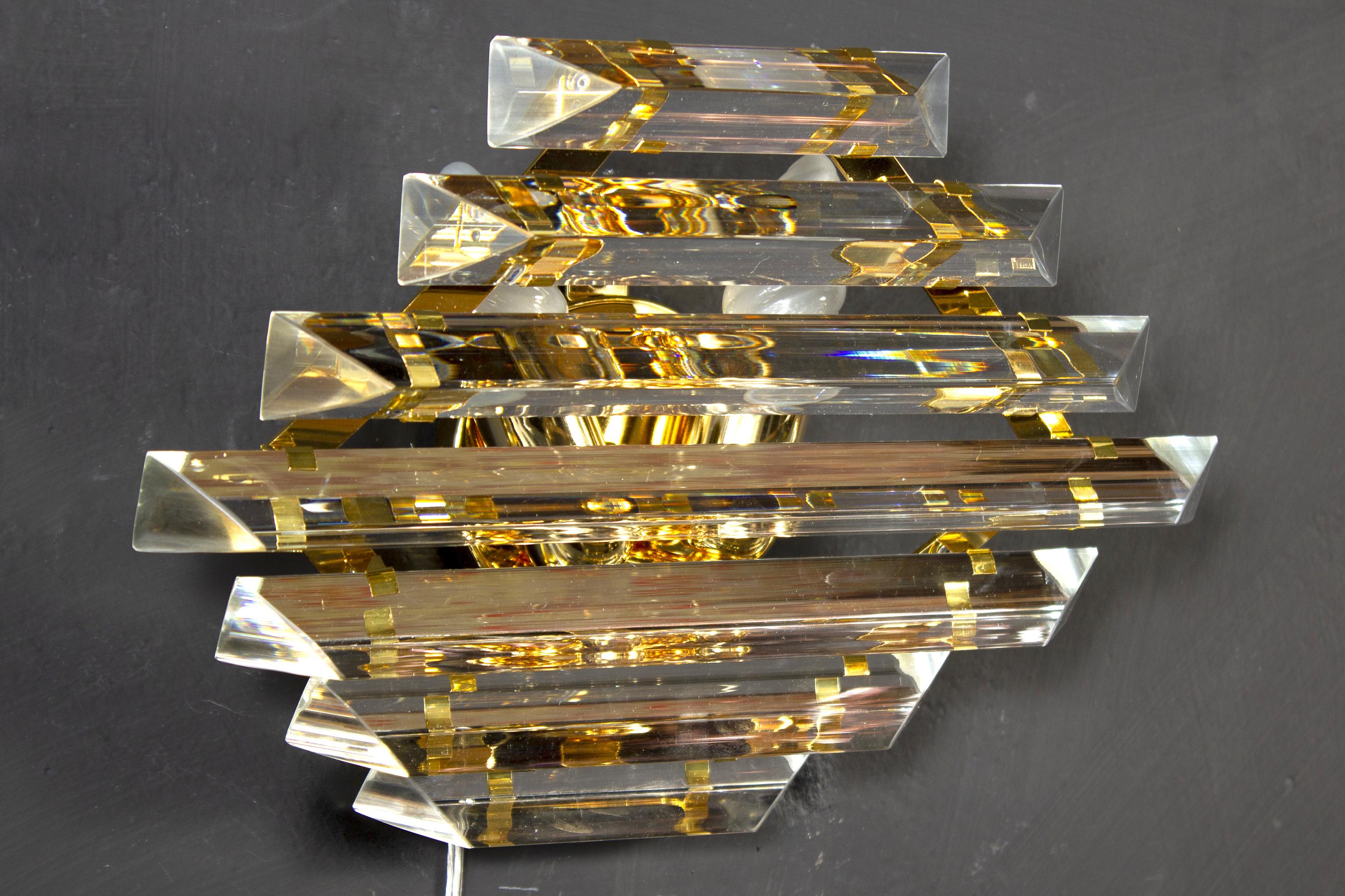 Paar Triedi Murano Glas Zeitgenössische Wandleuchten oder Sconces (Moderne) im Angebot