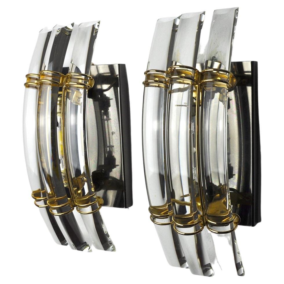 Paar Triedi-Murano-Wandleuchter, Italien, 1970