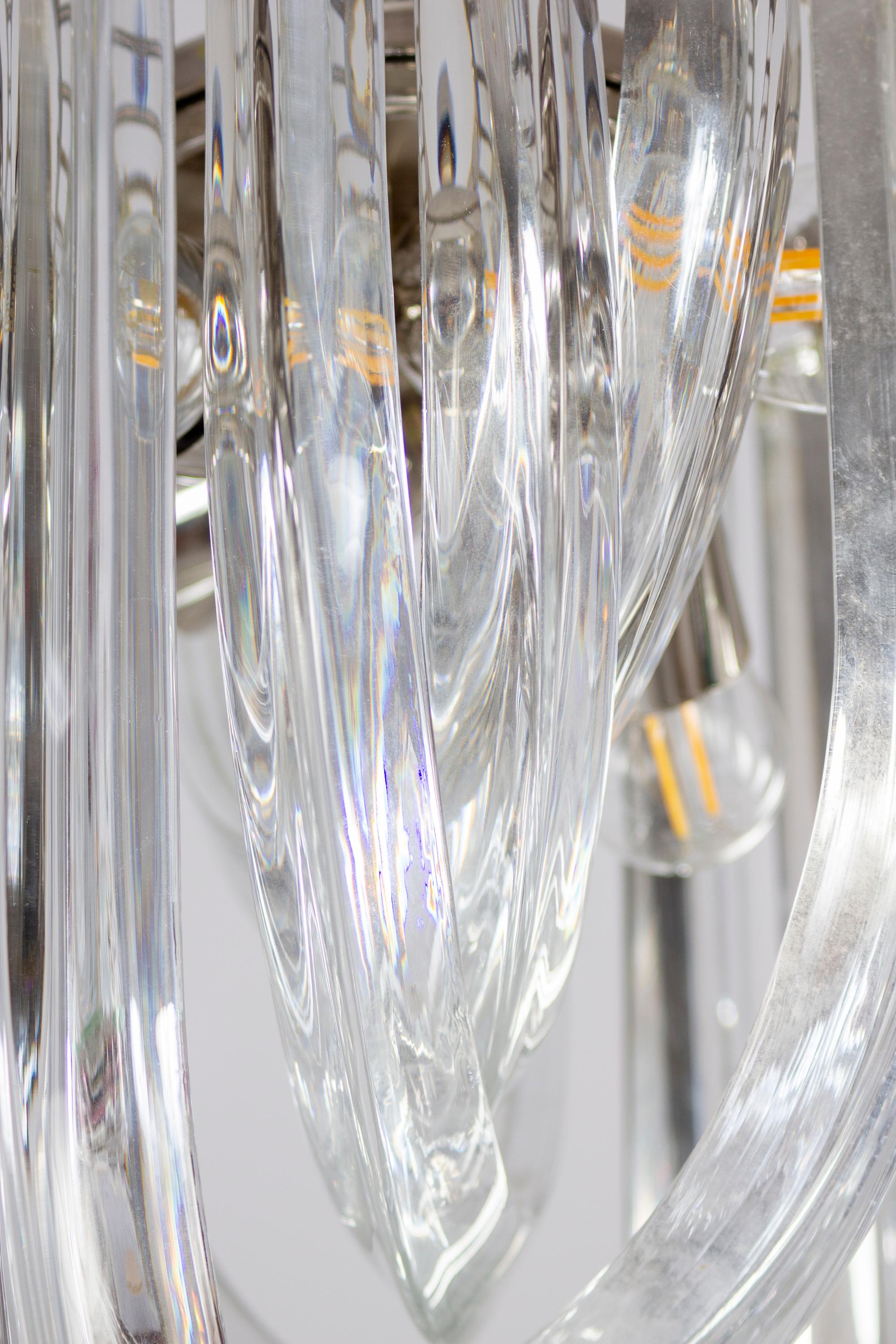 Paire de luminaires en verre de Murano Triedri Curvati par Carlo Nason pour Venini  5