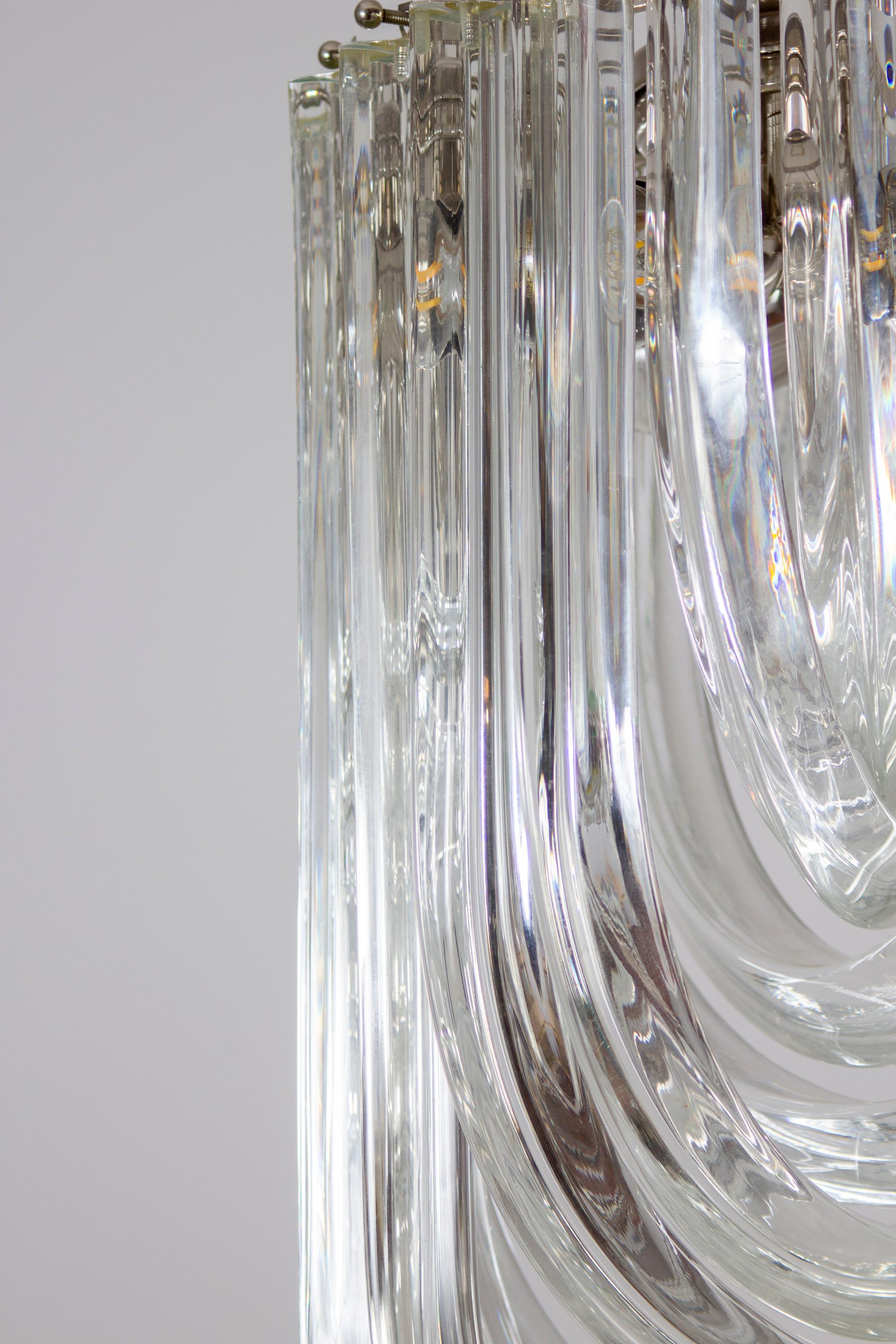 Paire de luminaires en verre de Murano Triedri Curvati par Carlo Nason pour Venini  1