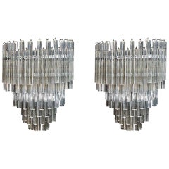 Pair of Triedri Murano Glass Wall Sconces