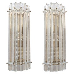 Pair of Triedri Murano sconces, Venini