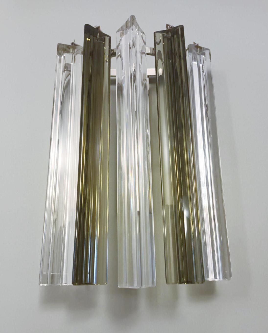 20th Century Pair of Triedri Sconces by Venini