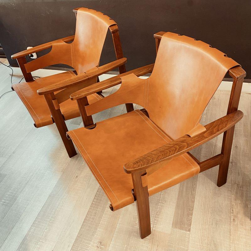 Swedish Pair of Trienna Safari Armchairs by Carl-Axel Acking For Sale
