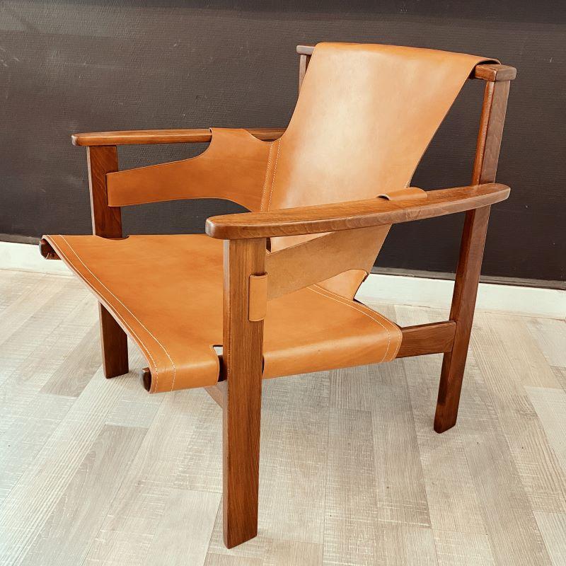 Mid-20th Century Pair of Trienna Safari Armchairs by Carl-Axel Acking For Sale