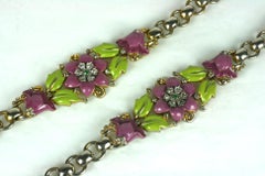 Pair of Trifari "Rue de la Paix" Enamel Bellflower Bracelets, Alfred Phillipe