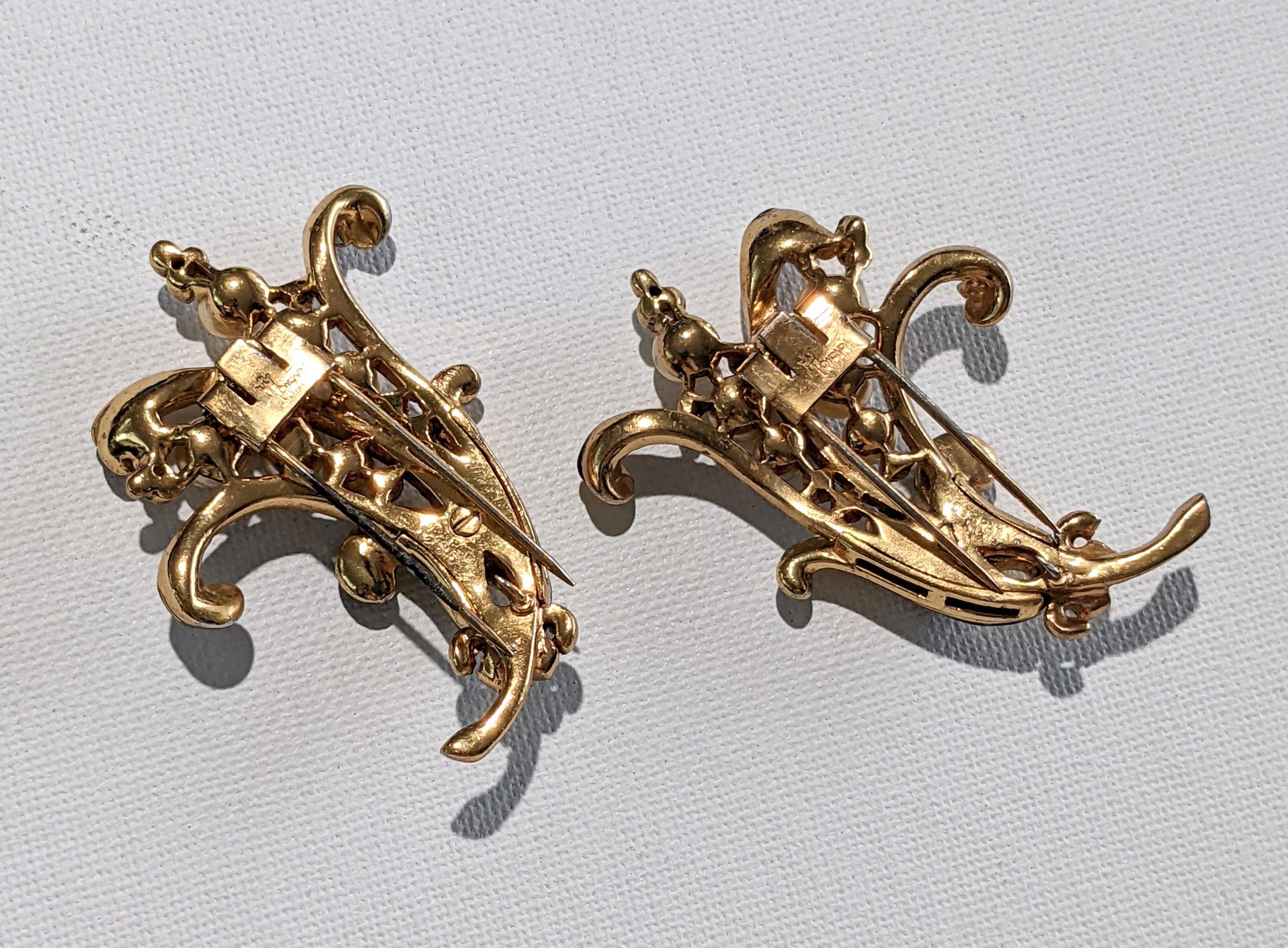 Pair of Trifari Eugenie Clips, Alfred Phillipe For Sale 1
