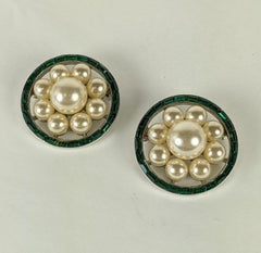 Pair of Trifari Pearl and Baguette Scatter Pins