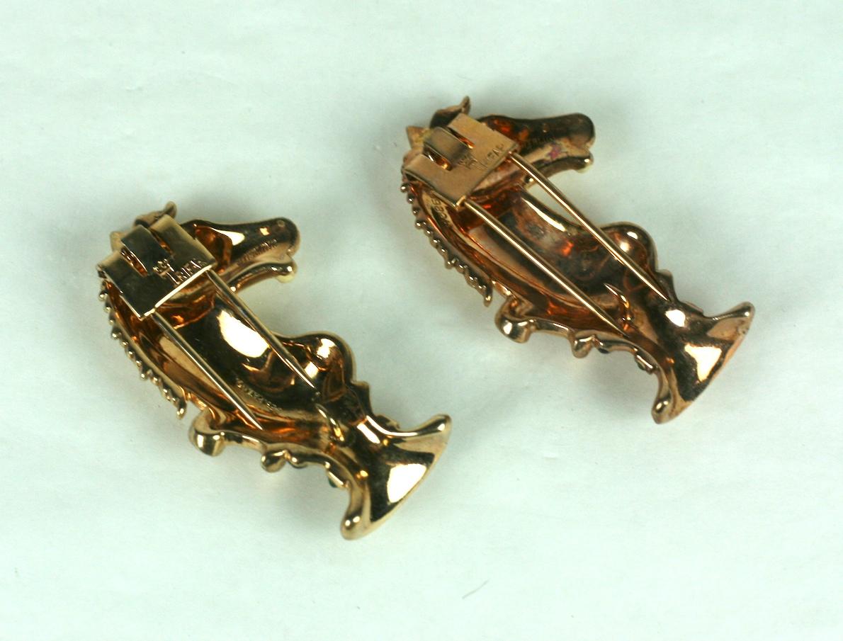 Trifari Sterling Alfred Philippe Ivory Knight Chess Clip Brooches. In Good Condition In New York, NY