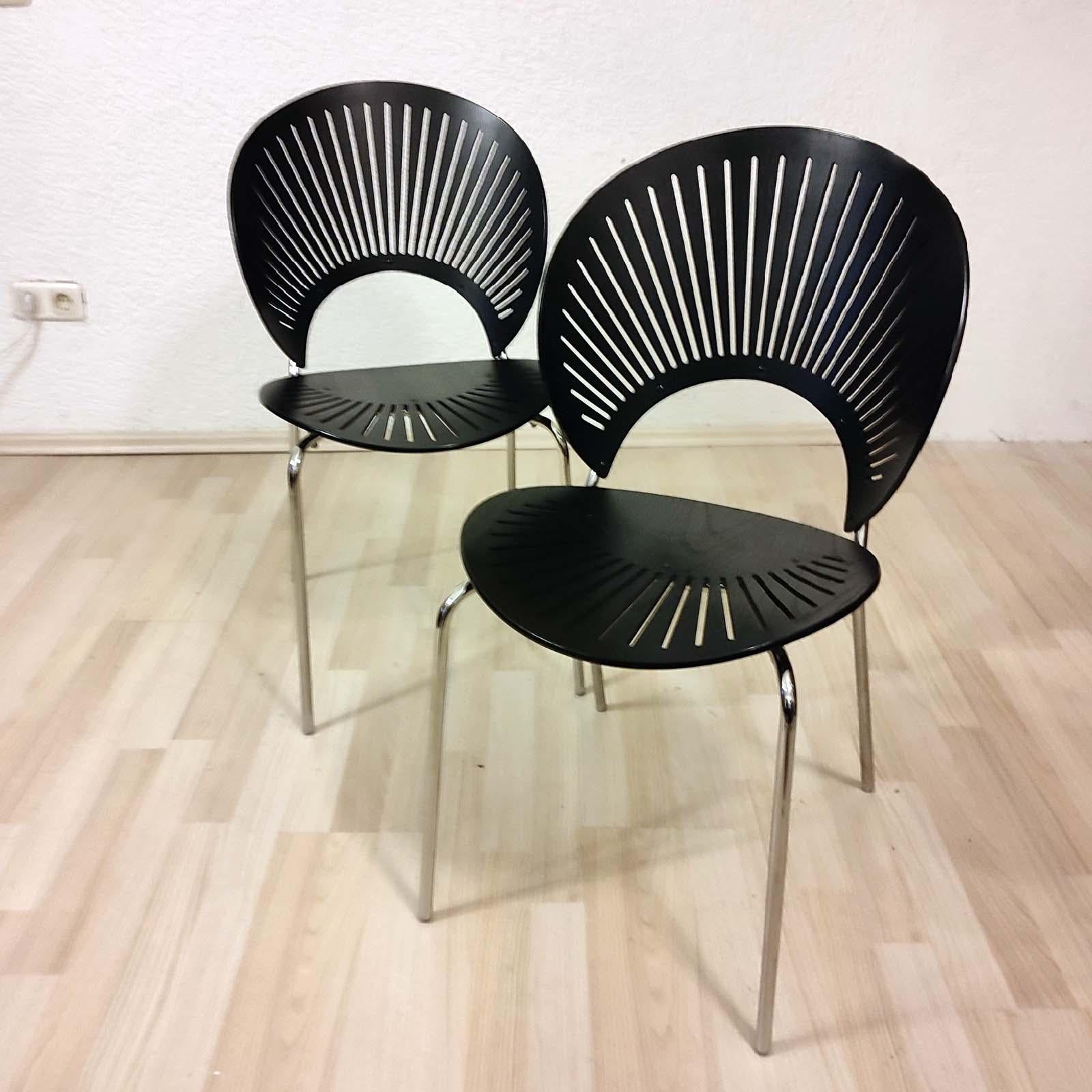 Pareja de sillas Trinidad de Nanna Ditzel para Fredericia Furniture, Dinamarca, 1993 Cromo en venta