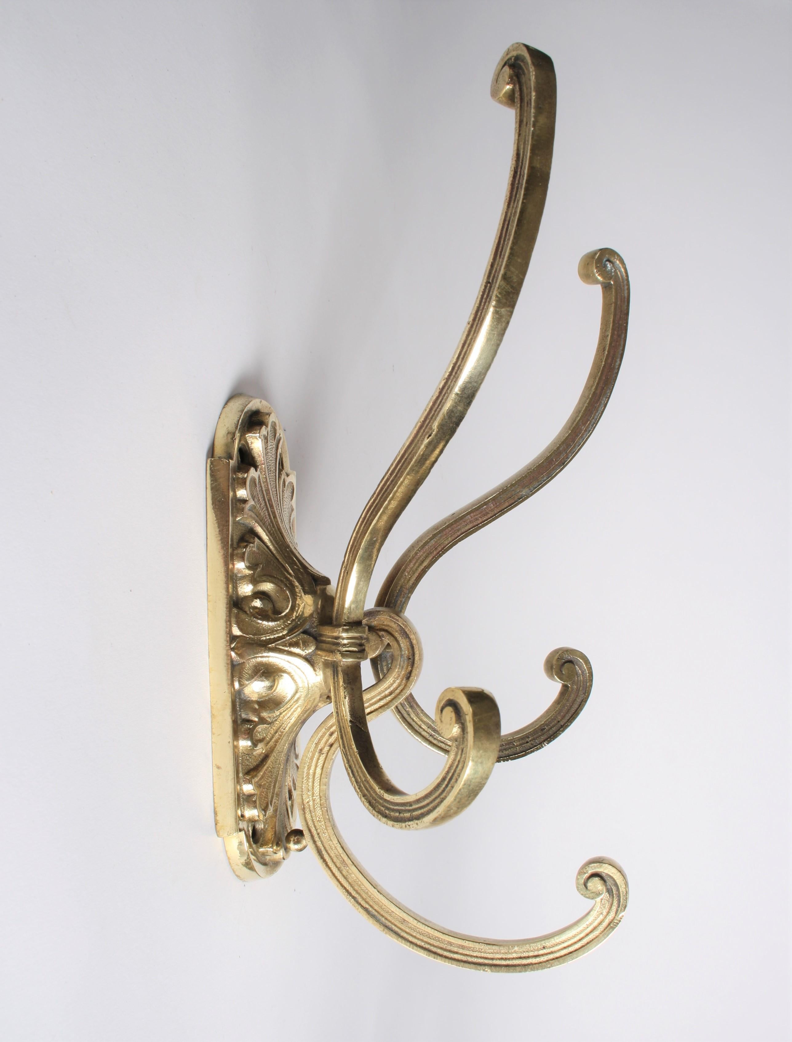 Neoclassical Pair of Triple Hat and Coat Hooks