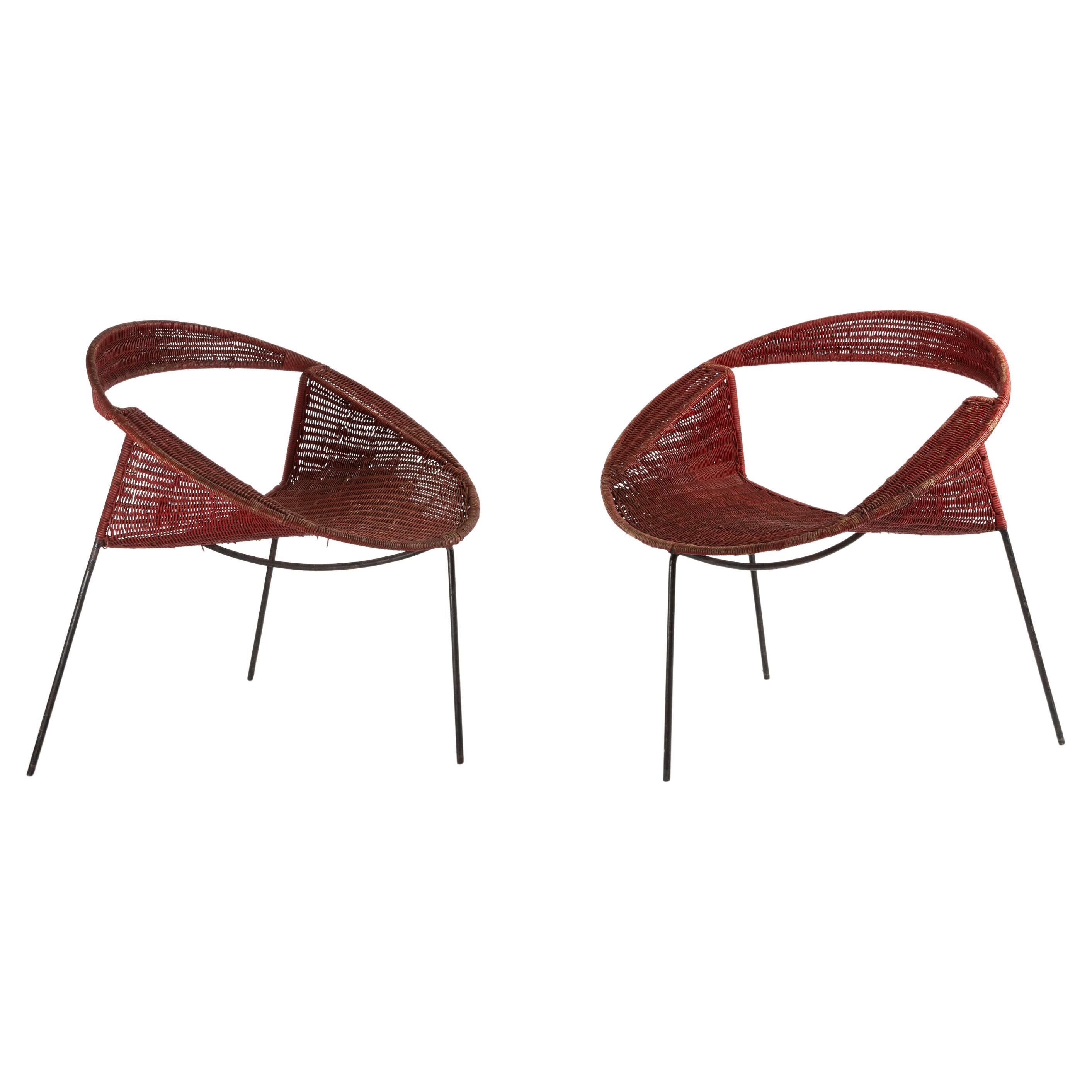 Pair of Tripod Armchairs by Maurizio Tempestini