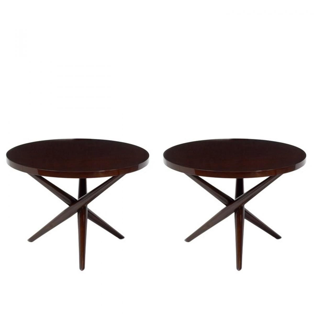 American Pair of Tripod End Tables by T. H. Robsjohn-Gibbings for Widdicomb