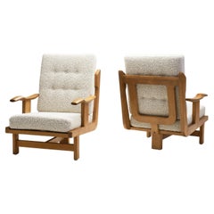 Pair of Tripod Lounge Chairs by Guillerme et Chambron, France 20th Century