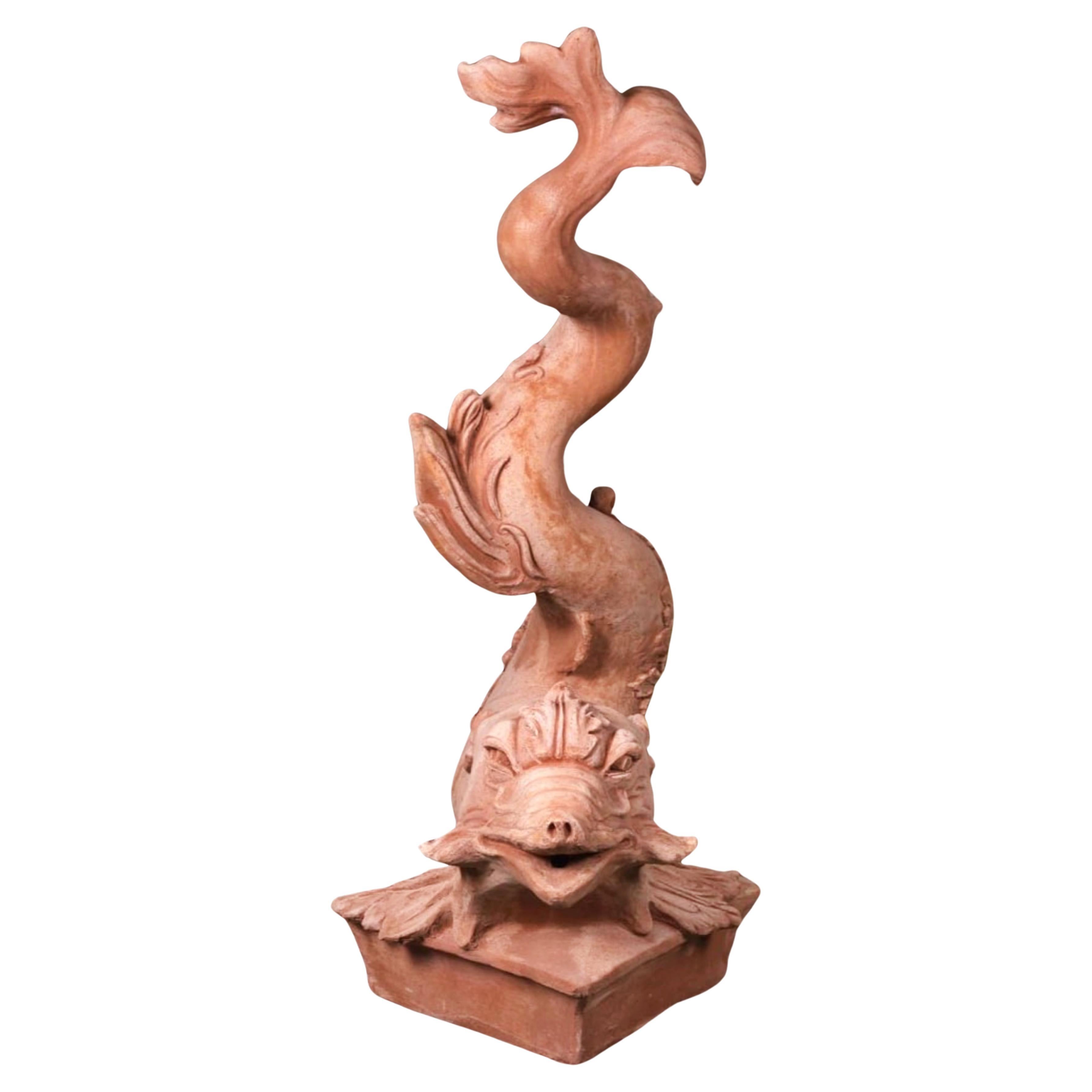 Coppia di Tritoni Boboli in terracotta Impruneta XX secolo in vendita 3