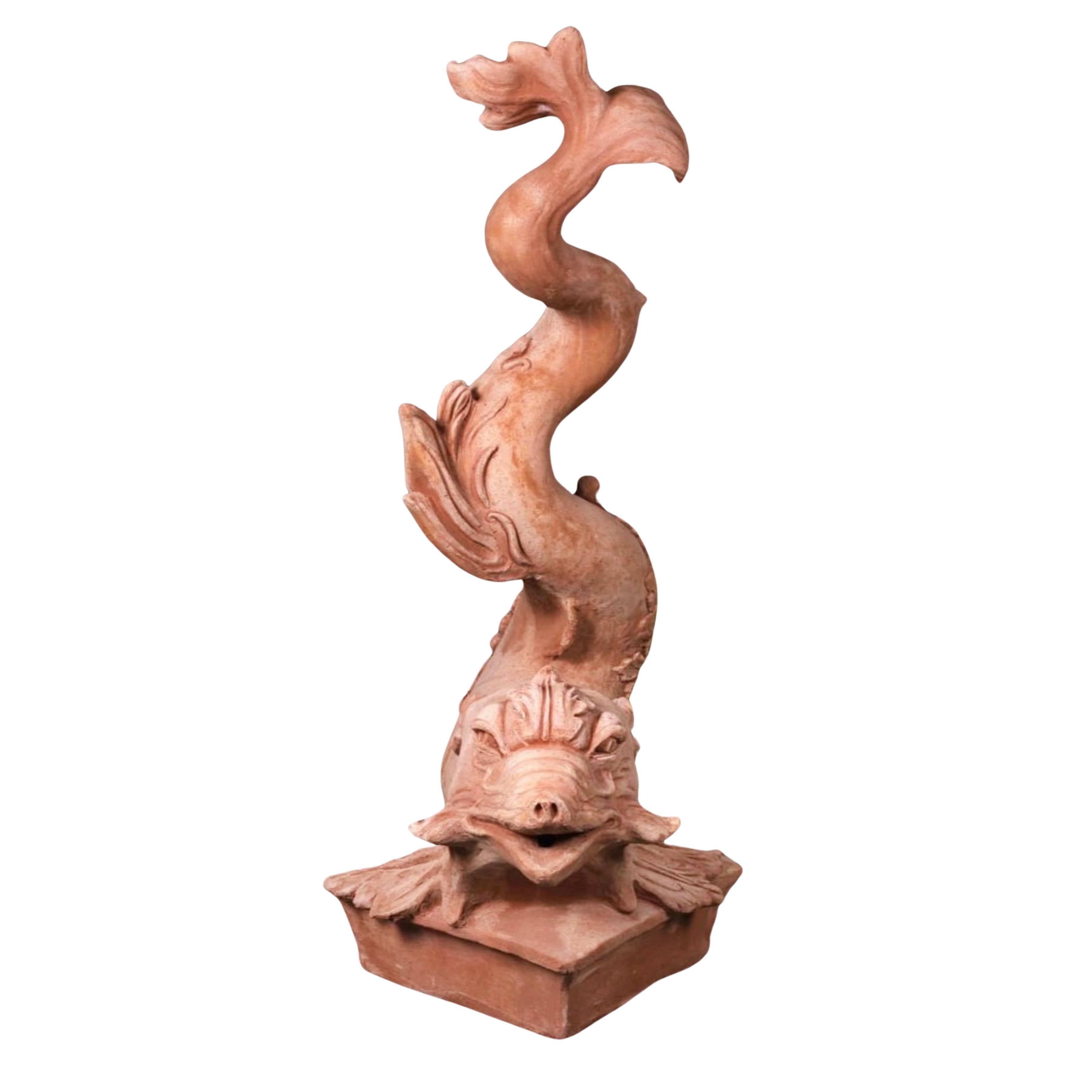 Moderno Coppia di Tritoni Boboli in terracotta Impruneta XX secolo in vendita