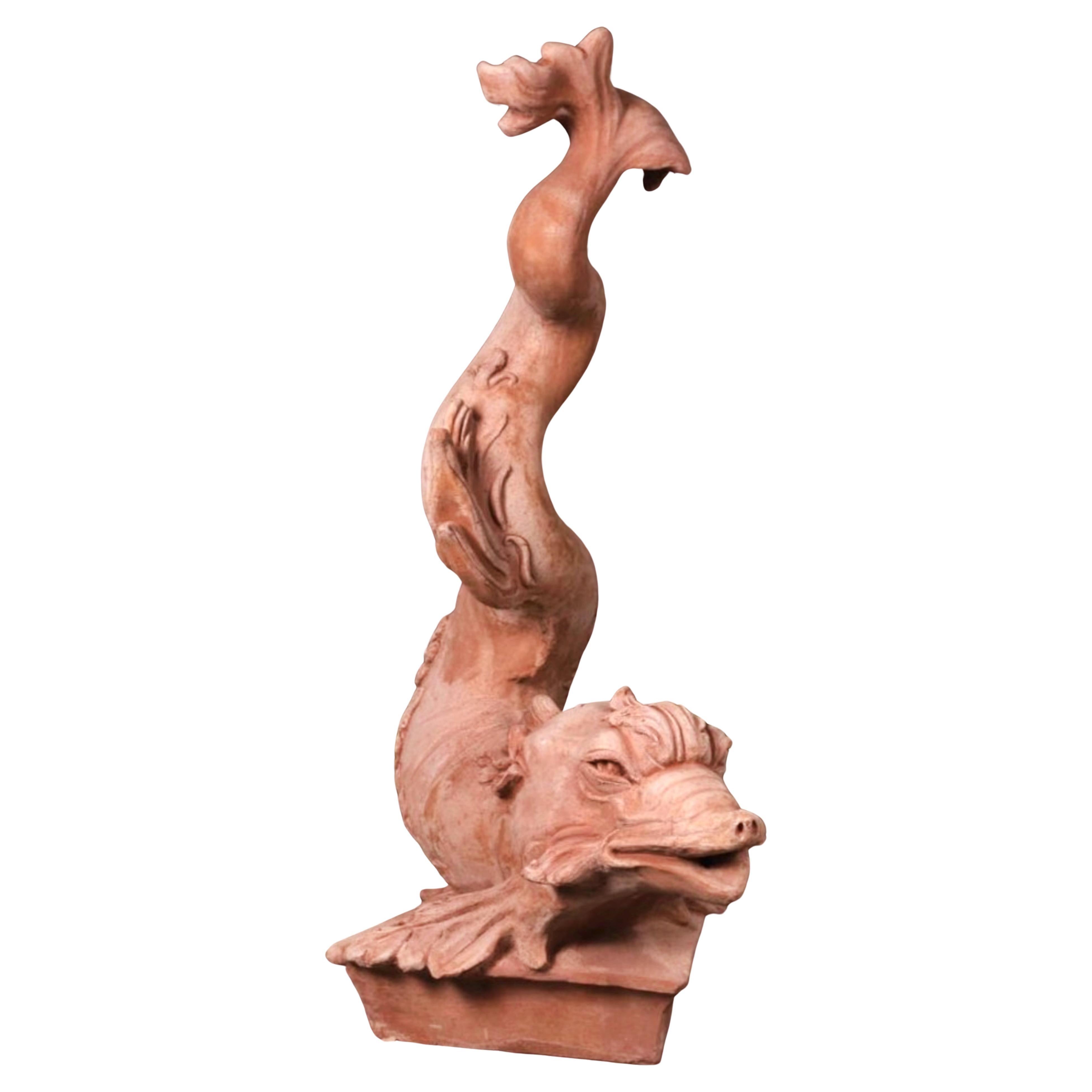 Terracotta Coppia di Tritoni Boboli in terracotta Impruneta XX secolo in vendita