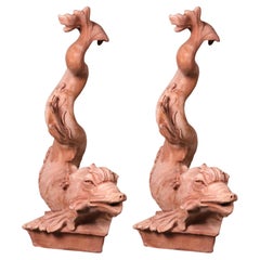 Pareja de Tritones Boboli Terracota Impruneta Siglo XX