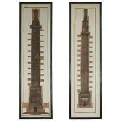 PAIR OF TROFEO O SIA MAGNIFICA COLONNA PIRANESI GIOVANNI BATTISTA PRINTs 337CM