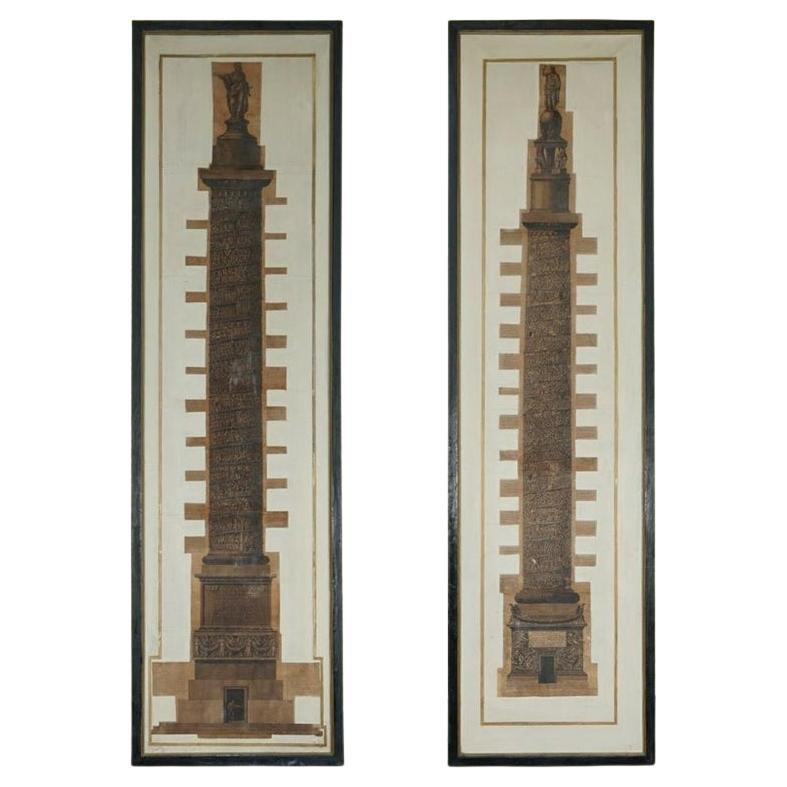 PAR DE TROFEO O SIA MAGNIFICA COLONNA PIRANESI GIOVANNI BATTISTA IMPRESOS 337CM en venta