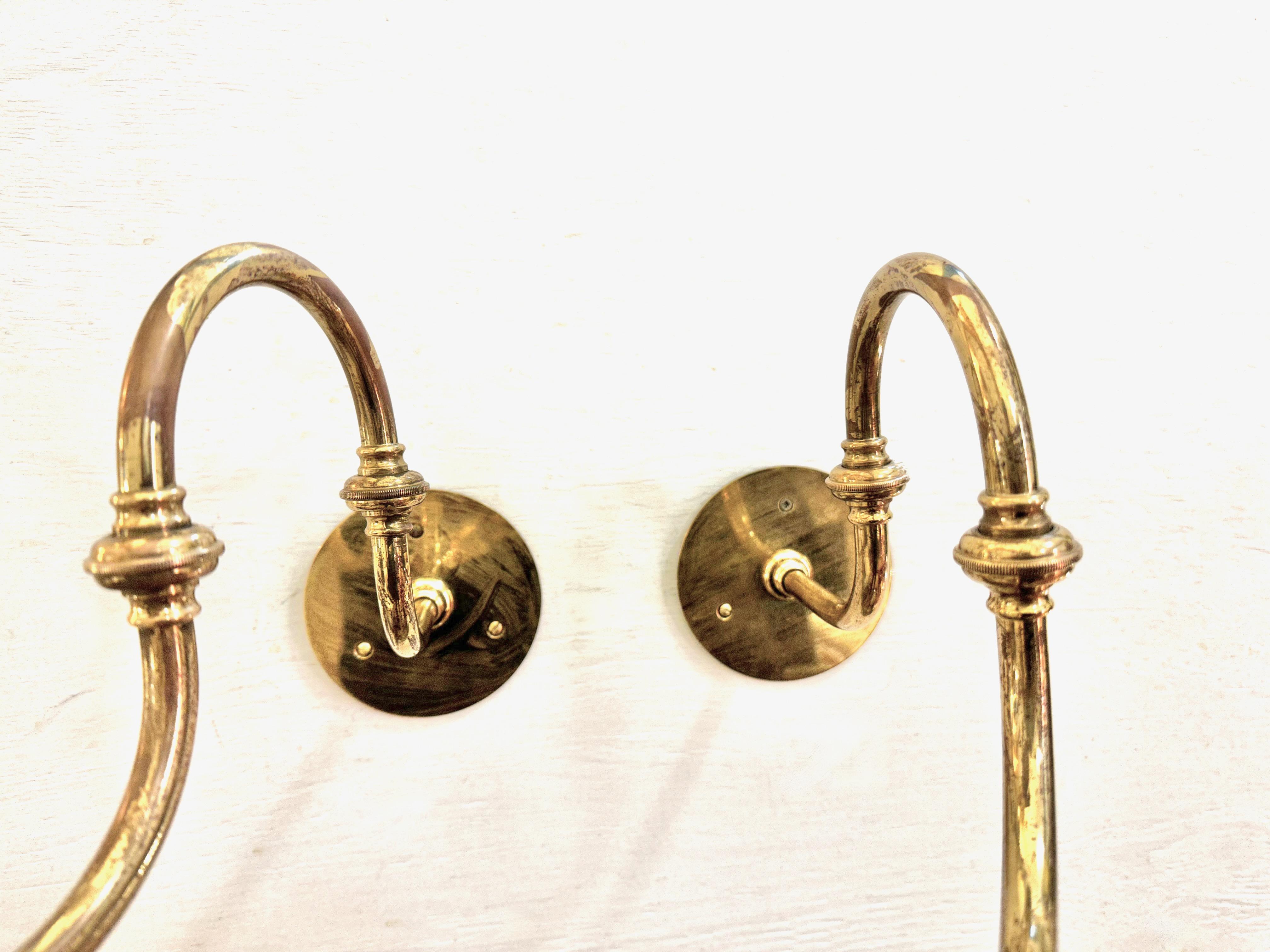 Pair of Tromba Brass Sconces by Luigi Caccia Dominioni for Azucena, 1950s For Sale 2