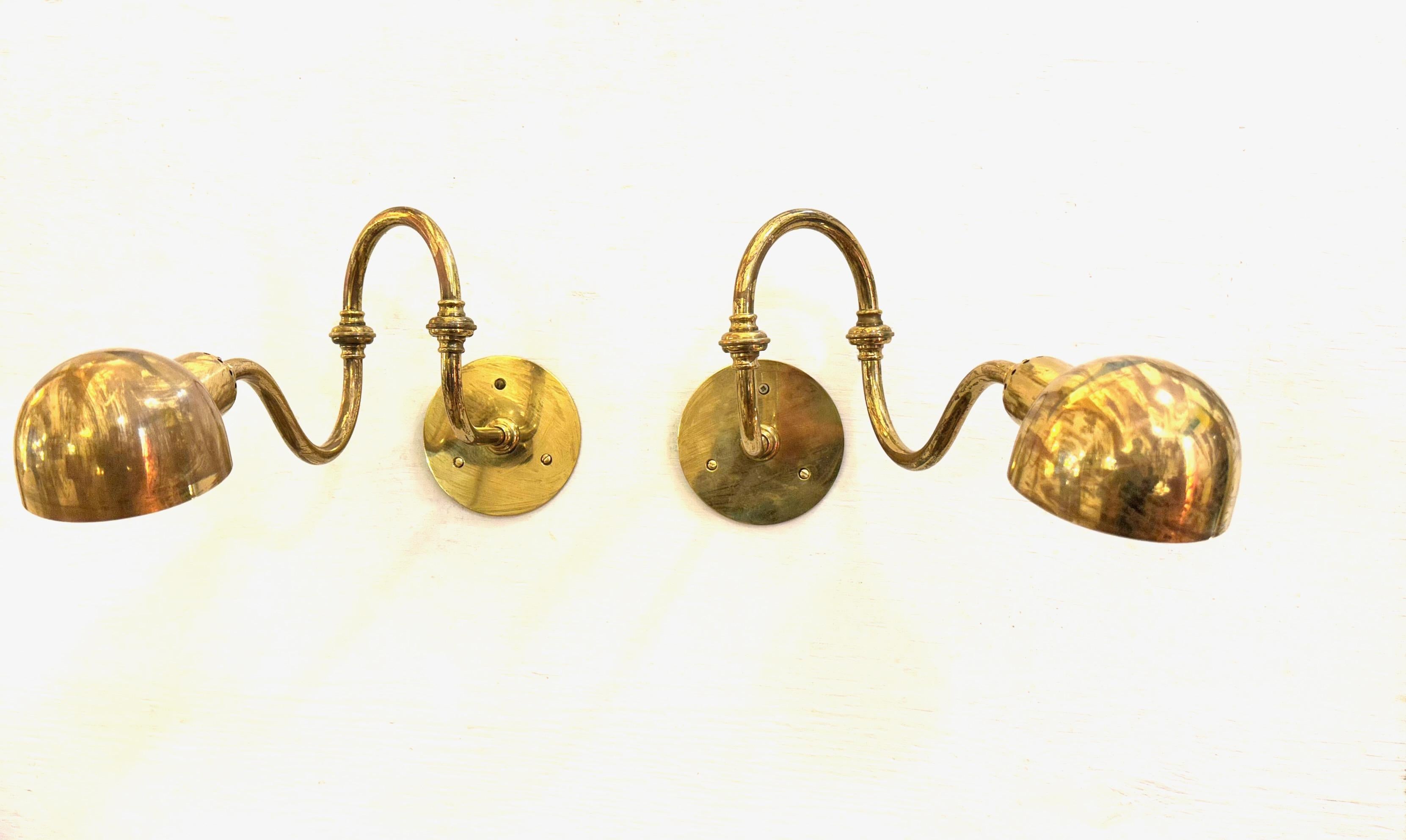 Pair of Tromba Brass Sconces by Luigi Caccia Dominioni for Azucena, 1950s In Good Condition For Sale In Madrid, ES