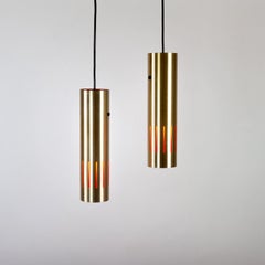 Pair of Trombone Ceiling Lights by Jo Hammerborg, Denmark, 1960s