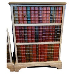 Pair of Trompe L'Oeil Book Motife Chest of Drawers Night Stands