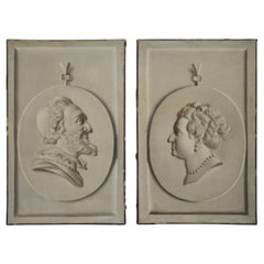 Pair of Trompe L'Oeil Busts, Oil on Canvas