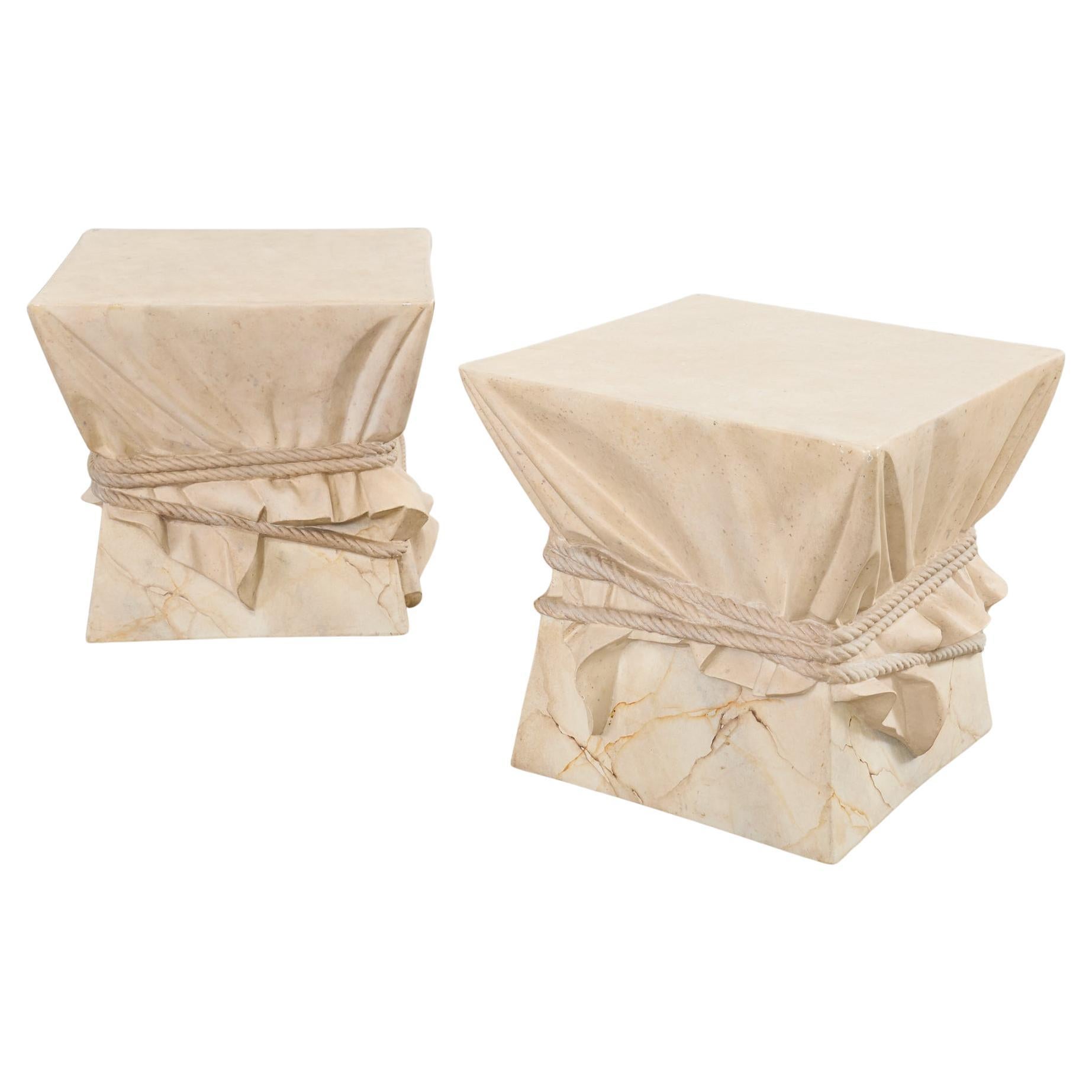Pair of Trompe l'oeil Drink Tables After John Dickinson