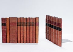 Pair of Trompe L'oeil Faux Leather Bound Book Panels