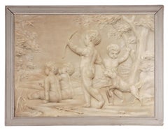 Pair of Trompe L'oeil Painting of Cherubs Playing, 19th Century