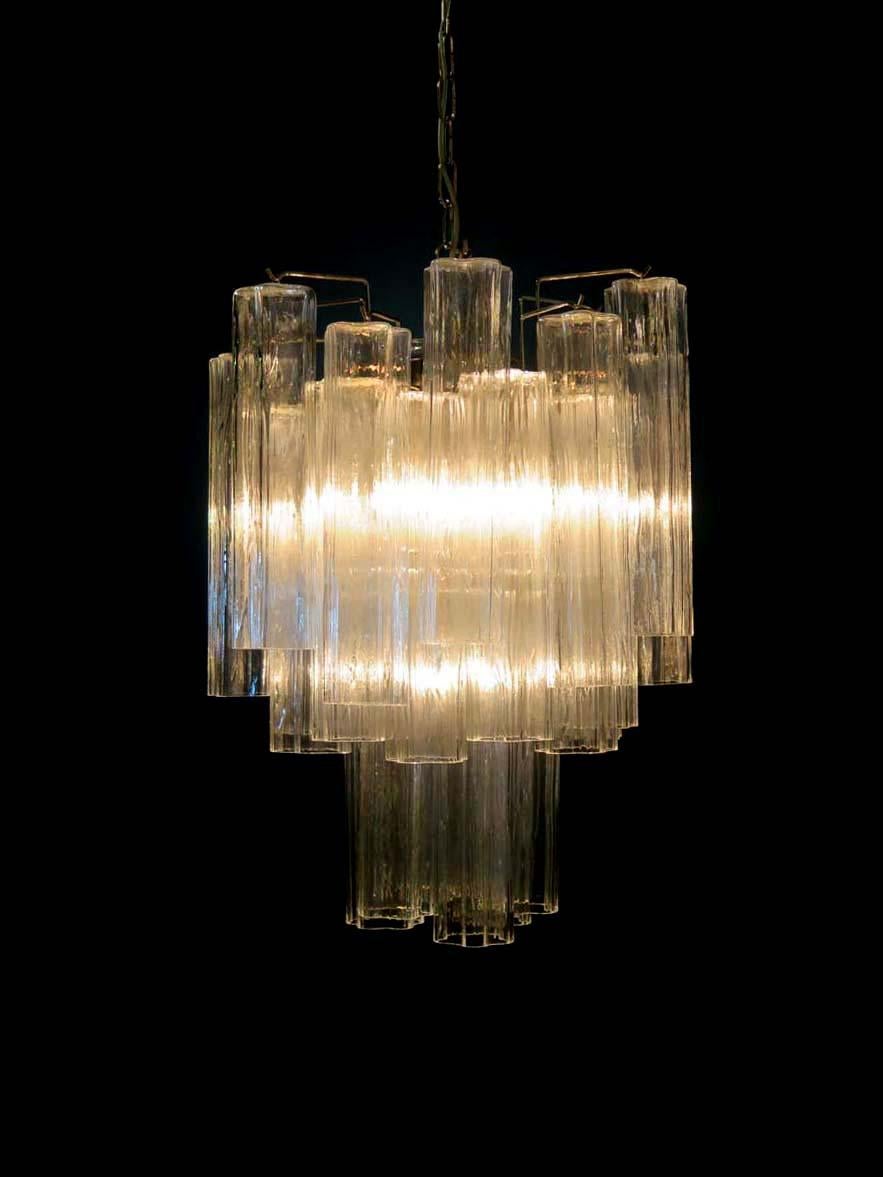 20th Century Pair of 30 Tronchi Chandelier in Toni Zuccheri Style for Venini, Murano For Sale
