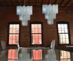 Pair of 48 Tronchi Chandeliers in Toni Zuccheri Style for Venini, Murano