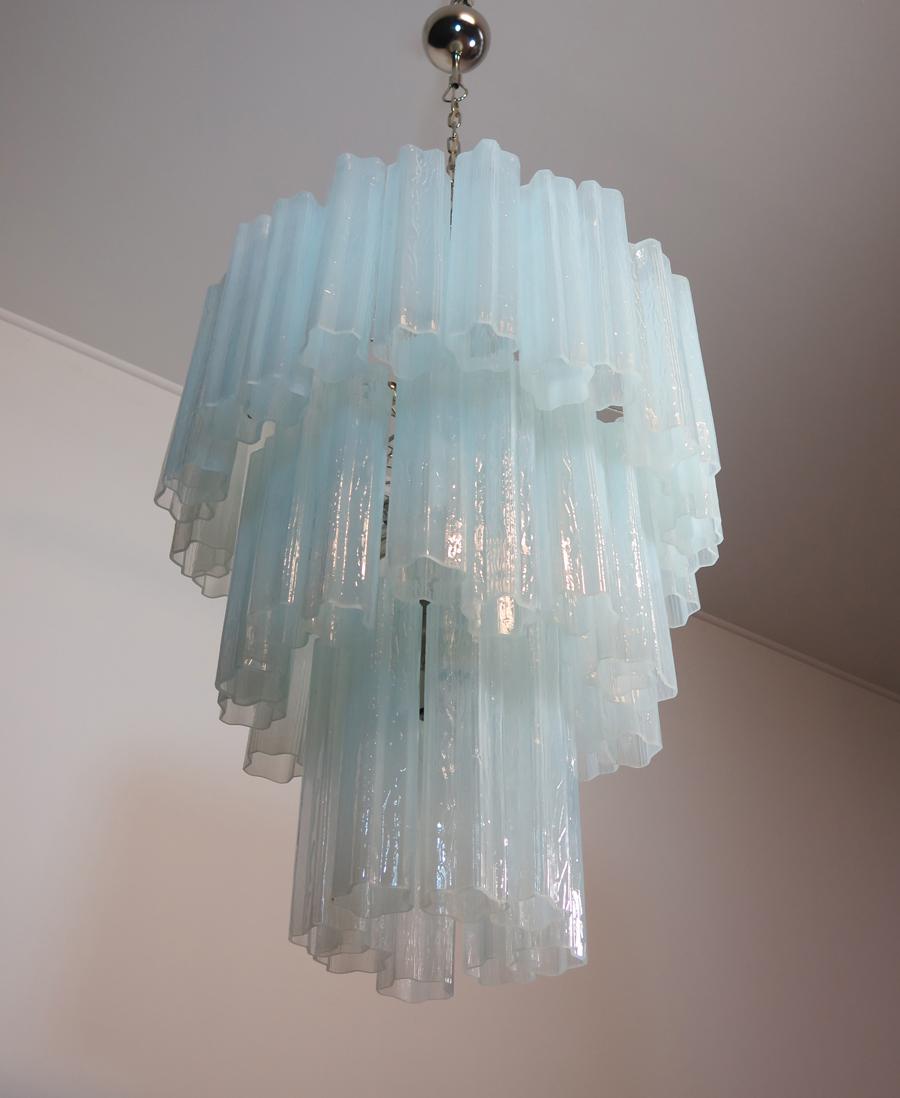 Late 20th Century Pair of 48 Tronchi Chandeliers in Toni Zuccheri Style for Venini, Murano For Sale